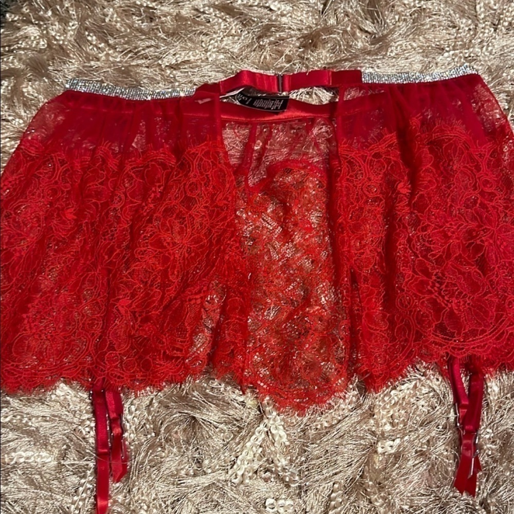 VICTORIA secret rhinestone bralette & Garter skirt - Picture 3 of 6